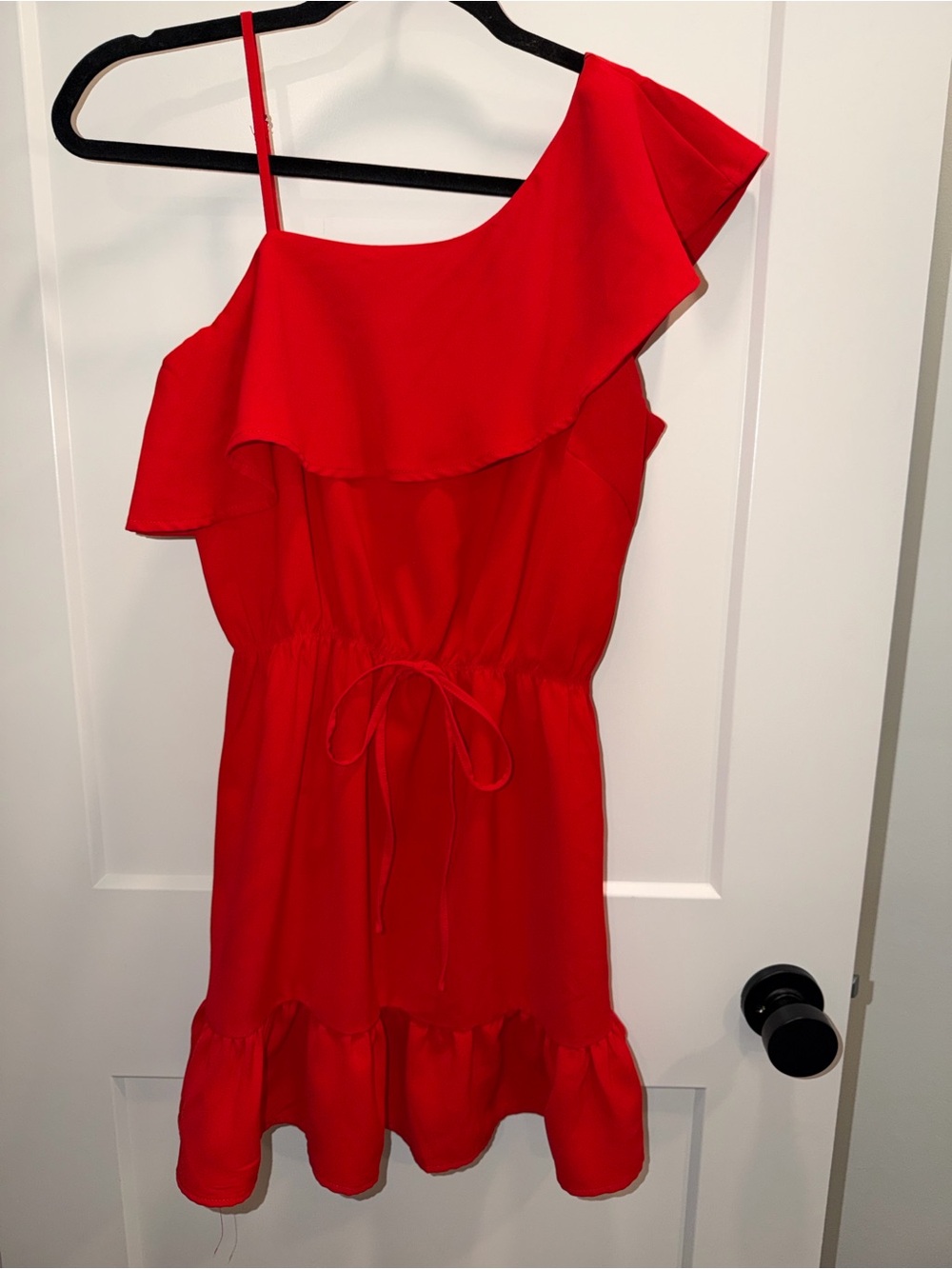 TCEC Red One-Shoulder Ruffle Mini Dress - Picture 5 of 9